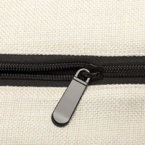 Natural Linen Shopping Bag With Black Base - 14" × 19" #3